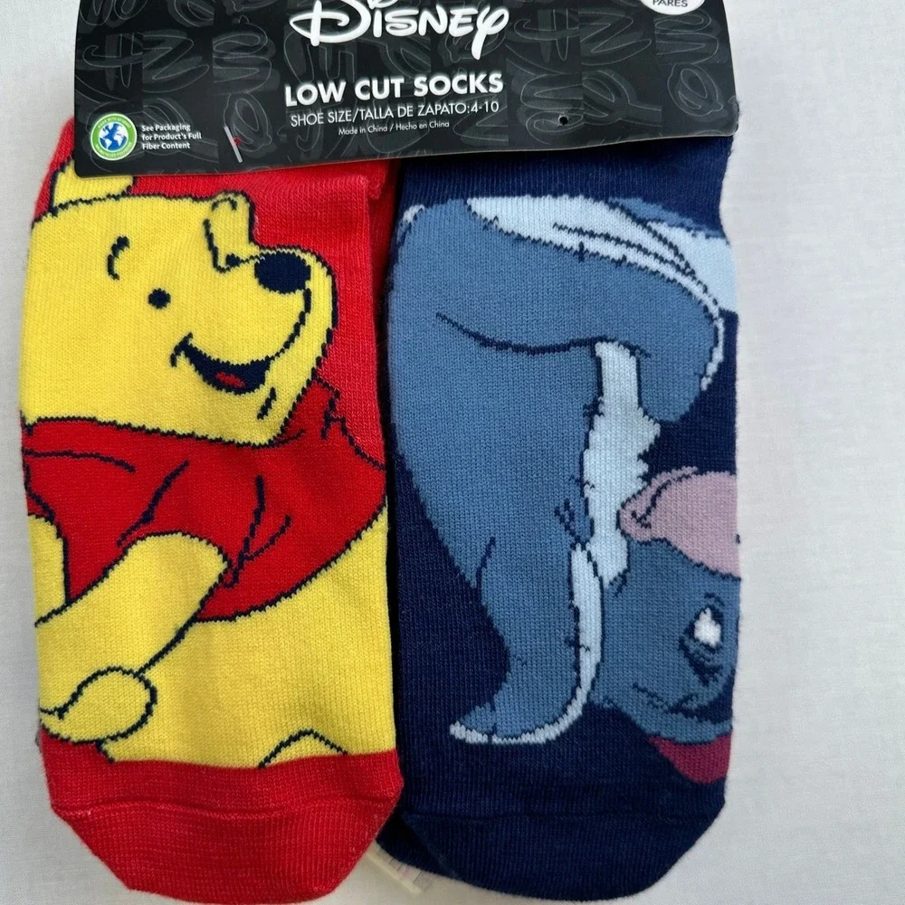 Disney 10 Pair Low Cut Socks Winnie‎ The Pooh Kids 4-10 Pack
